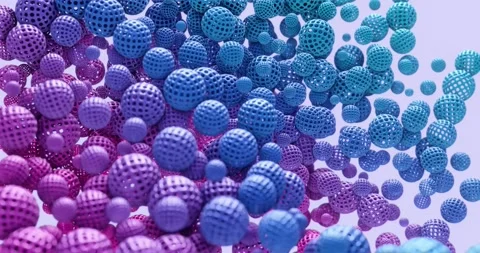 3D animation of flying rotating multicolor balls Stock Footage 159347130