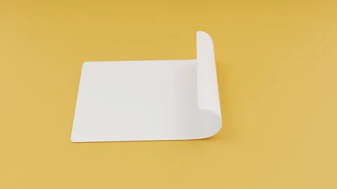 3d animation a folded piece of paper in a roll Video stock 158845445