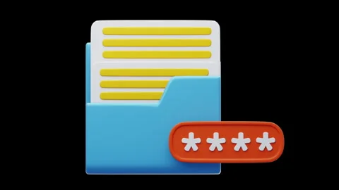 3D Animation of Folder Password Stock Footage 287073567
