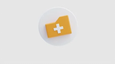 3d animation of folder with white cross symbol Stock Footage 317886544