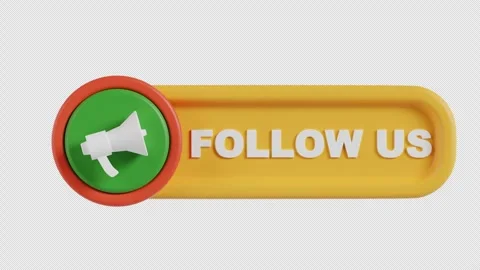 3D Animation of Follow Us Button Stock Footage 293488830