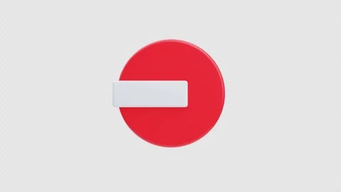 3d animation of forbidden stop sign icon Stock Footage 325491157