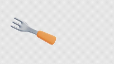 3D Animation of Fork Video stock 296463808