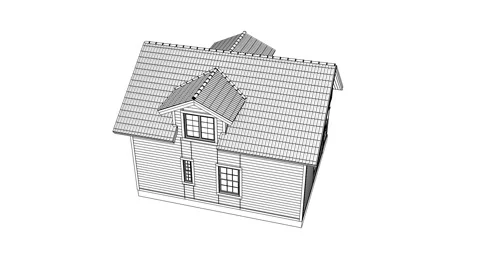 The 3d animation of a frame house under construction. Stock Footage 149740805