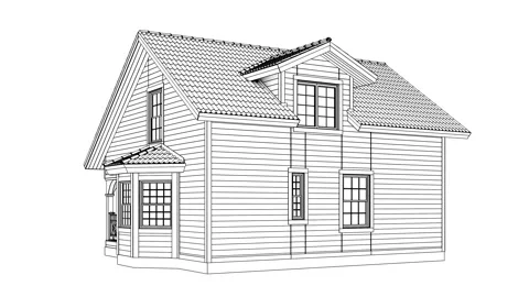 The 3d animation of a frame house under construction. Stock Footage 149753272