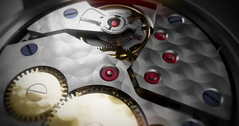 3D Animation Of A Functioning Open Back Automatic Watch. Video stock 284181003