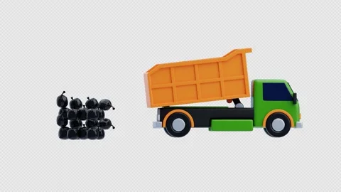 3D Animation of Garbage Truck Stock Footage 297829024