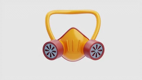 3D Animation of Gas Mask Stock Footage 293206407