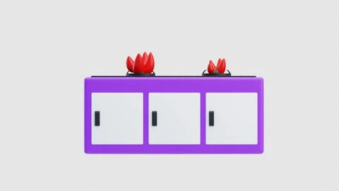 3D Animation of Gas Stove Stock Footage 303317628