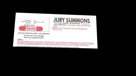 3D animation of a generic jury duty summons Stock Footage 257599240