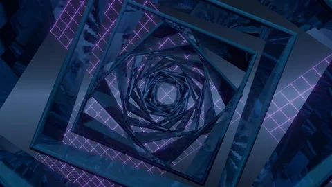 3d animation of geometric figures rotating in misty environment Stock Footage 314177298