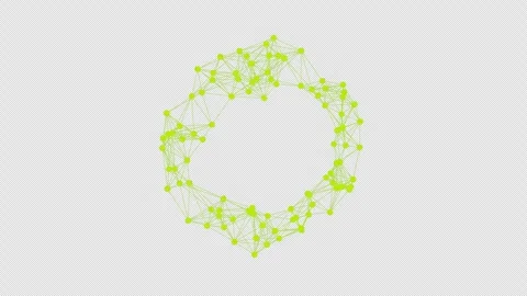 3D animation of the geometric shape of a lattice in space. Alpha Channel. Stock Footage 308076969