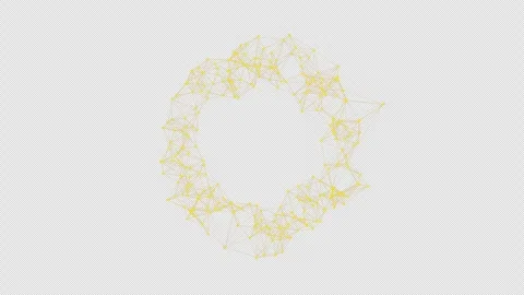 3D animation of the geometric shape of a lattice in space. Alpha Channel. Stock Footage 308742405