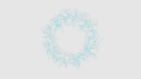 3D animation of the geometric shape of a lattice in space. Alpha Channel. Stock Footage 309335701