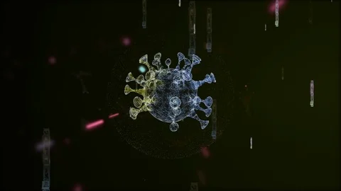 3d animation of germ inside a transparent bubble attacked by laser particles Stock Footage 126287133