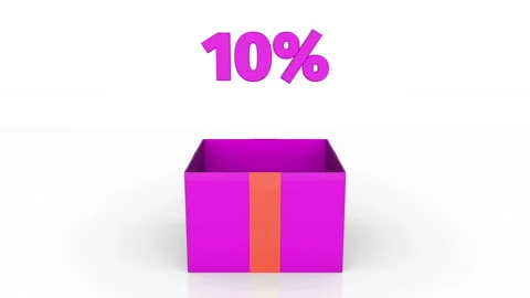 3d animation of gift box with 10% off announcement. Stock Footage 112294578