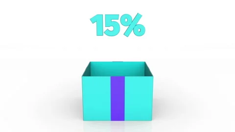 3d animation of gift box with 15% off announcement. Stock Footage 112262630
