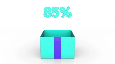 3d animation of gift box with 85% off announcement. Stock Footage 112619333