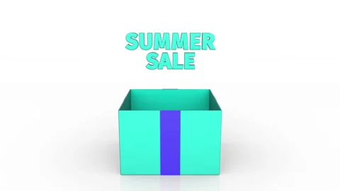 3d animation of gift box with summer sale announcement. Stock Footage 112762697