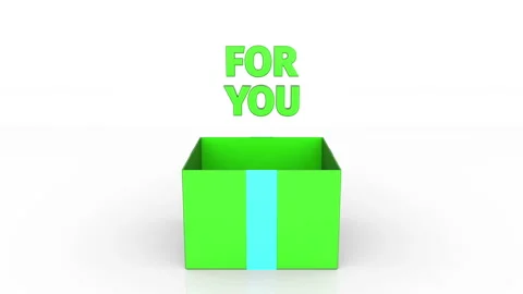 3d animation of gift box with text "for you" announcement. Stock Footage 112948155