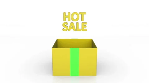 3d animation of gift box with text hot sale announcement. Stock Footage 113011744