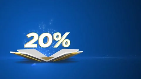 3D Animation of Gift Opening with 20% Discount. Sparkling Particles. 4K Video Stock Footage 301557265