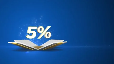 3D Animation of Gift Opening with 5% Discount. Sparkling Particles Stock Footage 301557257