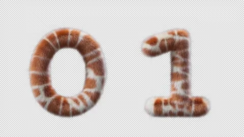 3D animation Giraffe woolen numbers 0 and 1 Stock Footage 268701101