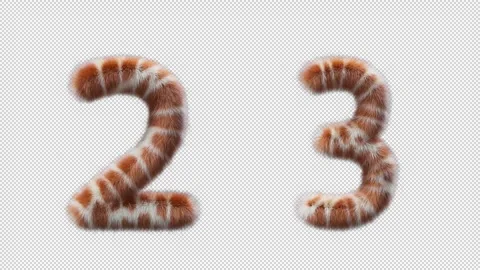 3D animation Giraffe woolen numbers 2 and 3 Stock Footage 268701776