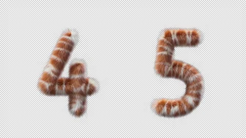 3D animation Giraffe woolen numbers 4 and 5 Stock Footage 268702284