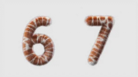3D animation Giraffe woolen numbers 6 and 7 Stock Footage 268702862