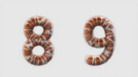 3D animation Giraffe woolen numbers 8 and 9 스톡 동영상 268703221