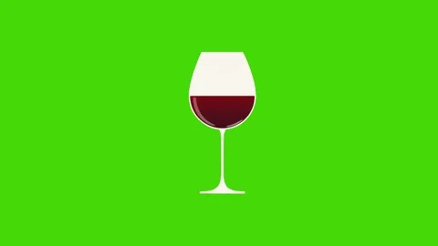 3d animation of a glass of red wine isolated on a green background. Stock Footage 287341588