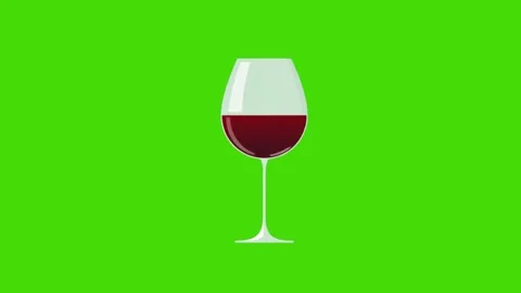 3d animation of a glass of red wine isolated on a green background. Stock Footage 288709750