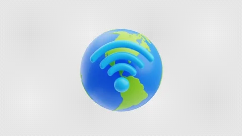 3d animation of global wifi connectivity icon on planet earth globe Stock Footage 341836596