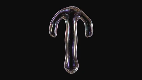 3d animation of glowing arrow pointing up isolated on black background Stock Footage 282132033