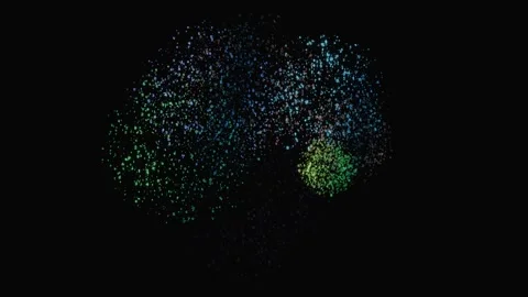 3D animation of glowing colorful numbers forming a rotating sphere Stock Footage 346661565