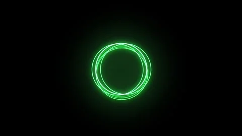 3D animation of glowing rotating circles from particles and moving on camera Stock Footage 245050473
