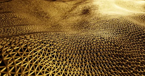 3d animation of gold abstract geometric background Vídeos de archivo 168482951