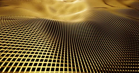 3d animation of gold abstract geometric background Video stock 168836035
