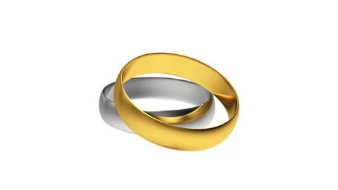 3D animation of gold and silver wedding Stock Video Pond5