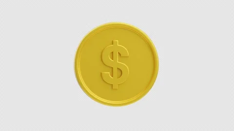 3D Animation of Gold Dollar Coin Stock Footage 313417372