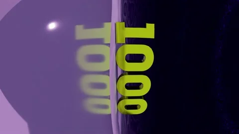 3D Animation Gold Numbers Count From 1 To 1000 on Blue Background Stock Footage 131939891