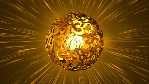 3D animation of Gold symbol Om Stock-Footage 169918839