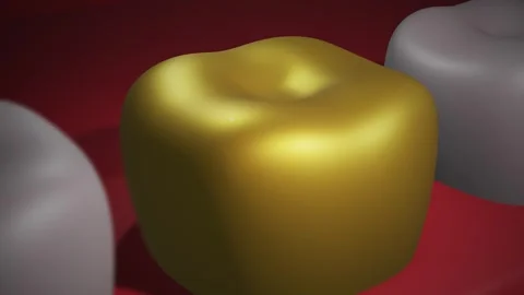 3D Animation of a Gold Tooth Stock Footage 311031536