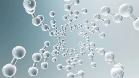 3D Animation Gold Vitamin Collagen. Atom Molecules Flying Into Serum Cream Soft Stock-Footage 245351353