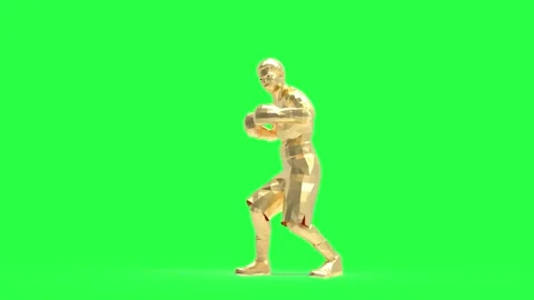 3D Animation Golden Boxer Fighting and Punching, Boxing Motion, Sport VFX Ov Stock Footage 331068292