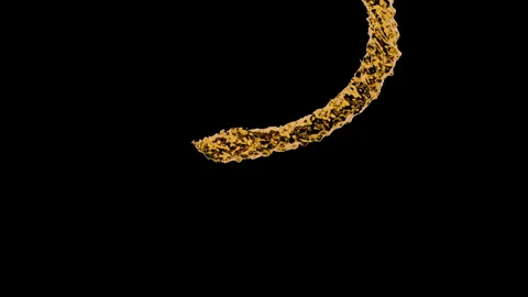 3d animation golden flowing stream liquid oil, beer or juice Stock Footage 271379042