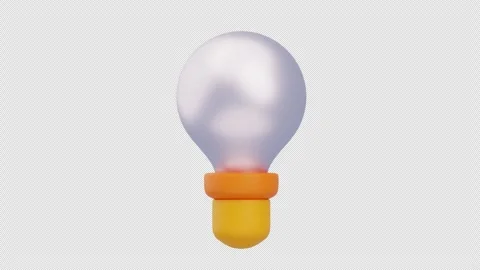 3D Animation of Golden Light Bulb Glowing Idea Stock Footage 311430684