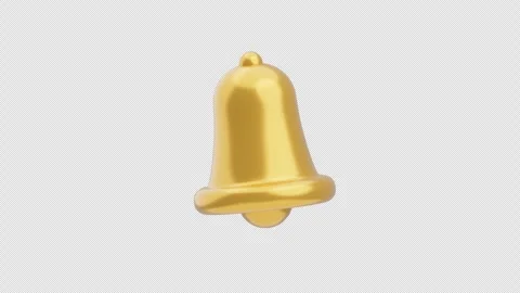 3D animation of Golden notification bell Stock Footage 329375579